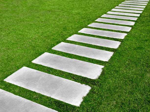 Block Shape, Artificial, Grass, Backgrounds, Blade of Grass, Garden Path, Design, Flat - Physical Description