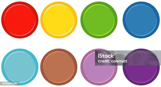 All Color Roun Round Circles In Different Colors On White Background Stock ...