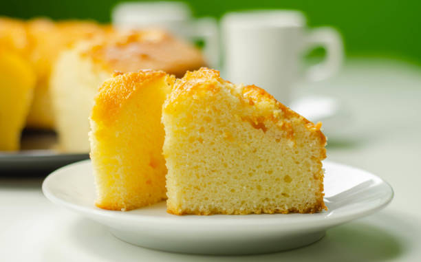 istock Portion of Madeira ring loaf cake served on a small plate 1215680388
