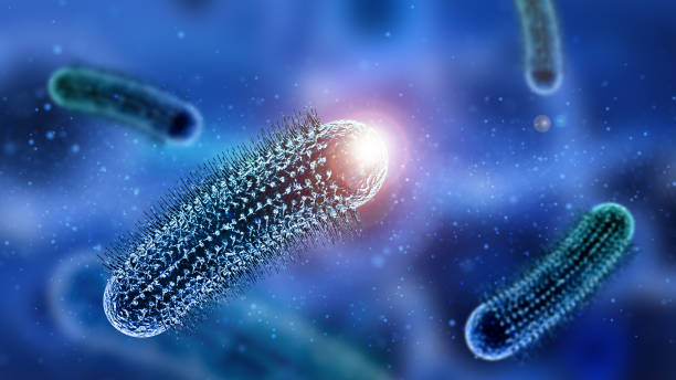 istock 3D medical background with abstract virus cells with floating particles 1215681936