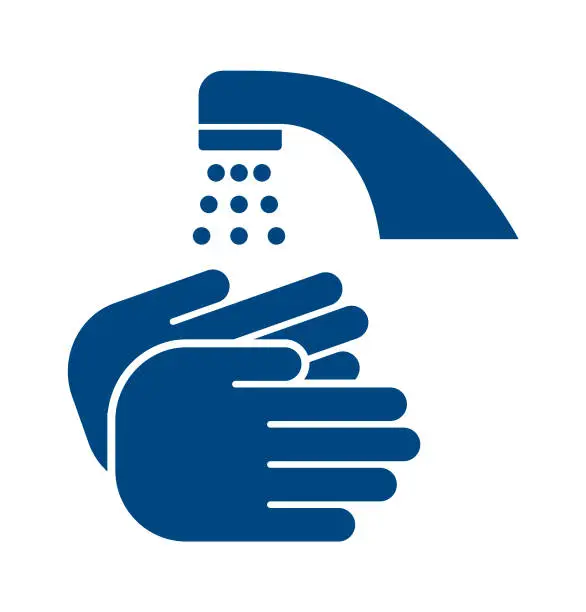 Vector illustration of Washing Hands Sign