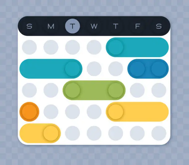 Vector illustration of Weekly and Daily Project Planning Schedule