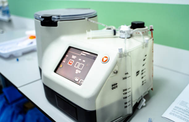 istock Modern robotical machine for centrifuge blood and urine testing. 1215685704