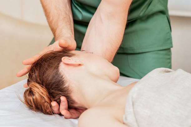 istock Head massage of woman. 1215687902