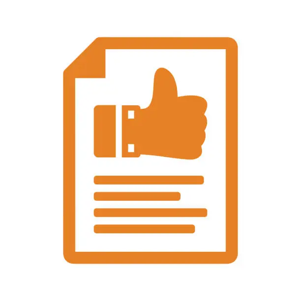 Vector illustration of Comment Writing Icon, feedback, review submit, orange color