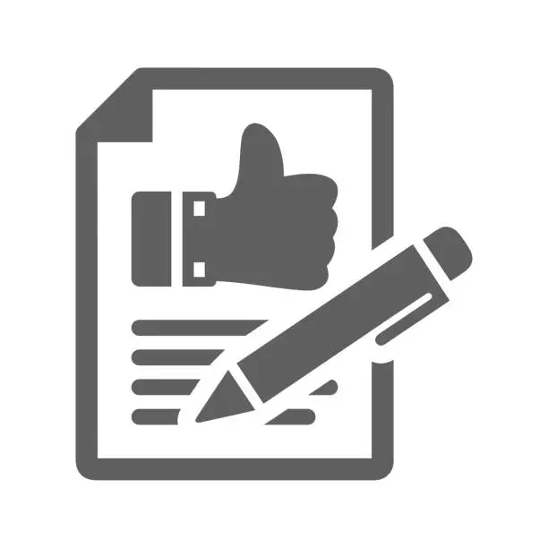 Vector illustration of Comment Writing Icon, feedback, review submit, gray color