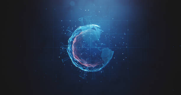 istock Futuristic Wire-frame 3D concept of COVID-19 Virus and Planet Earth 1215689836