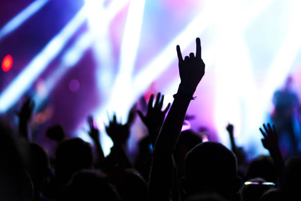 istock Cheering crowd at a rock concert. 1215689973