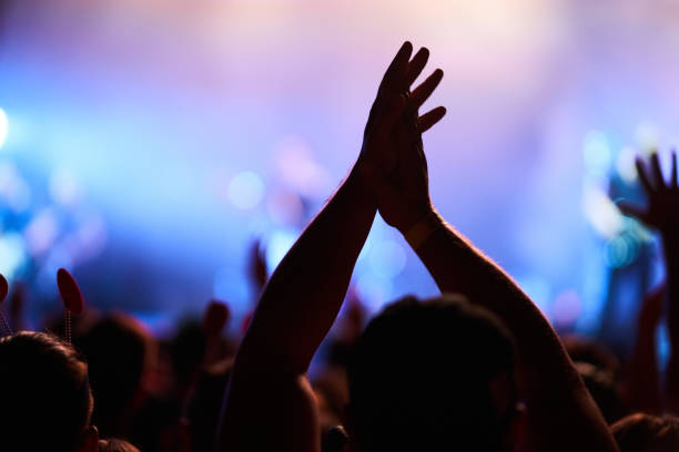 istock Cheering crowd at a rock concert. 1215690172
