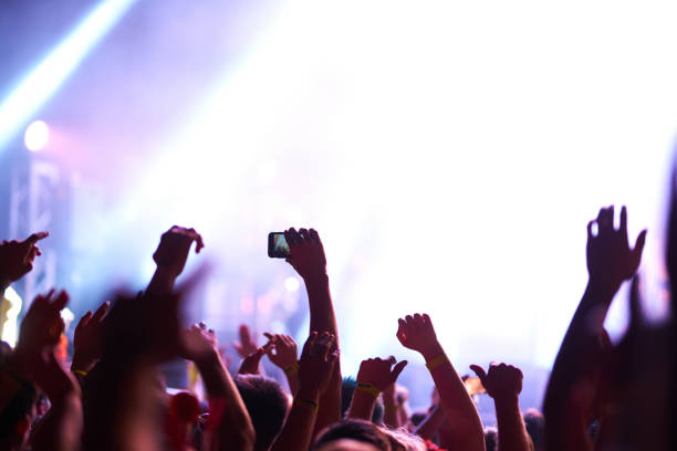 istock Cheering crowd at a rock concert. 1215690330