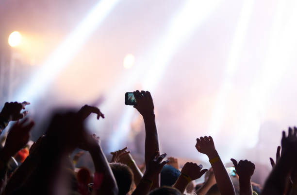 istock Cheering crowd at a rock concert. 1215690405