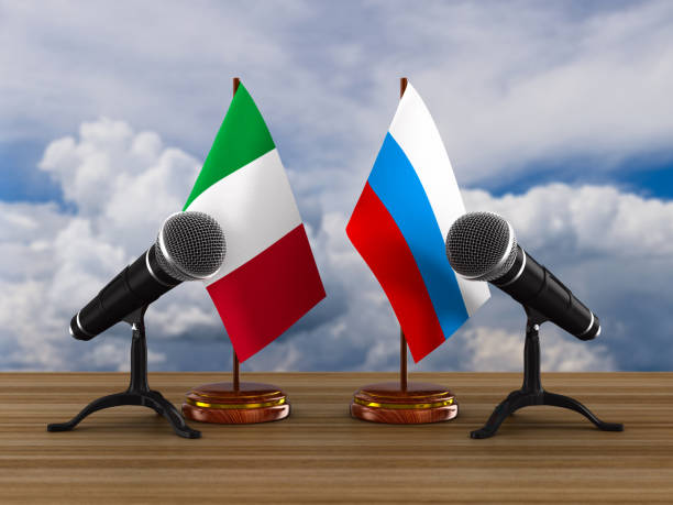 istock Relationship between Italy and Russia. 3D illustration 1215693638