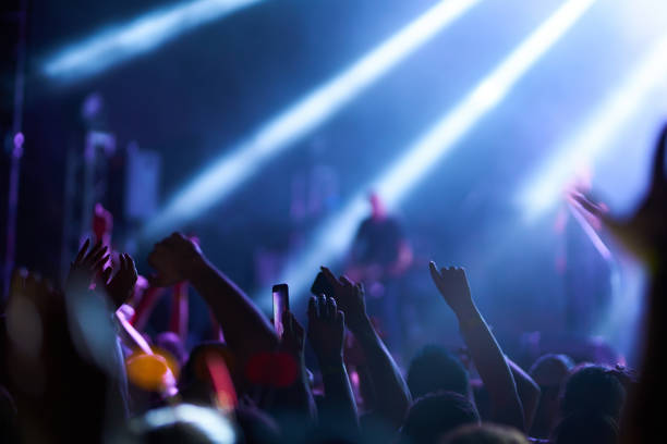 istock Cheering crowd at a rock concert. 1215694519