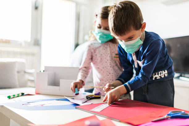 istock Homeschooling children in quarantine isolation during Covid-19 1215694676