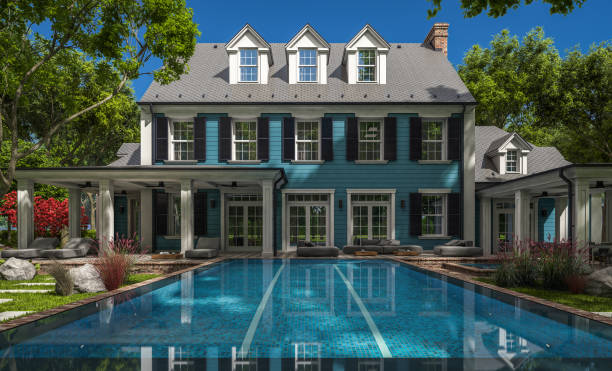istock 3d rendering of modern classic house in colonial style 1215697277
