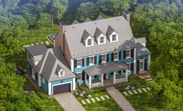 istock 3d rendering of modern classic house in colonial style 1215697542