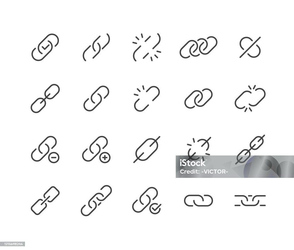 Link Icons - Classic Line Series Link, connection, Link - Chain Part stock vector