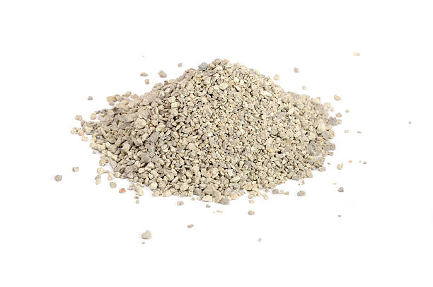istock Pile of clumping kitty litter isolated on white background 121569882
