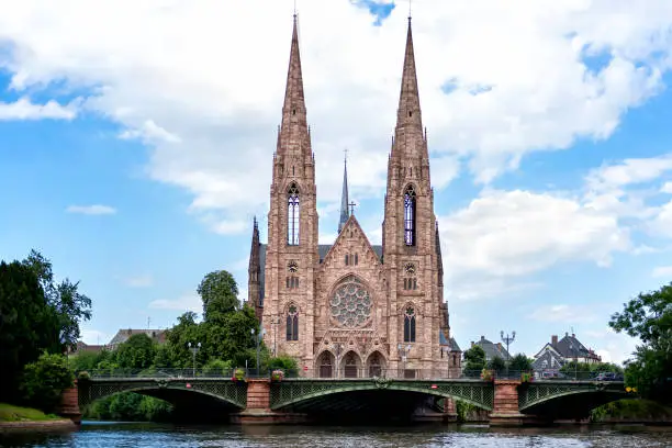 Strasbourg: St. Paul's Church of Strasbourg (Eglise Saint-Paul de Strasbourg, 1897) is a major Gothic Revival architecture building and one of the landmarks of the city of Strasbourg. Alsace, France