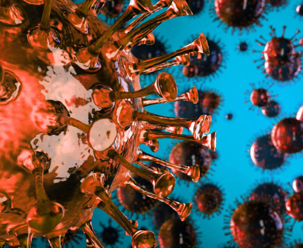 istock Covid-19 Coronavirus SARS-CoV-2 cell pandemic virus isolated on black 1215704012