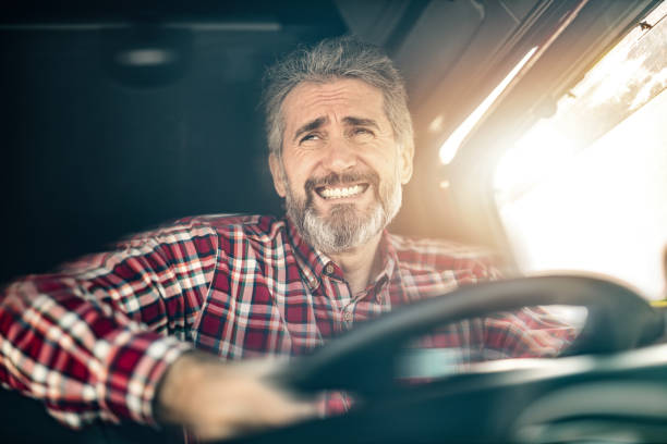 istock Mature truck driver encountering a traffic accident. 1215705810