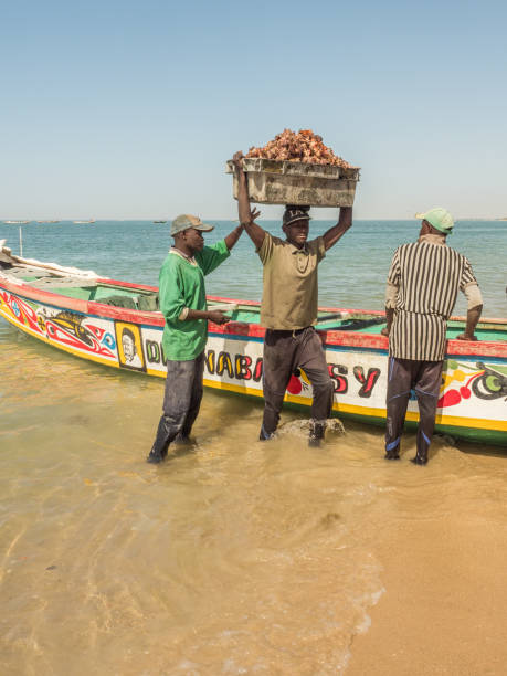 łodzie i rybacy - rowboat fishing africa fishing industry zdjęcia i obrazy z banku zdjęć