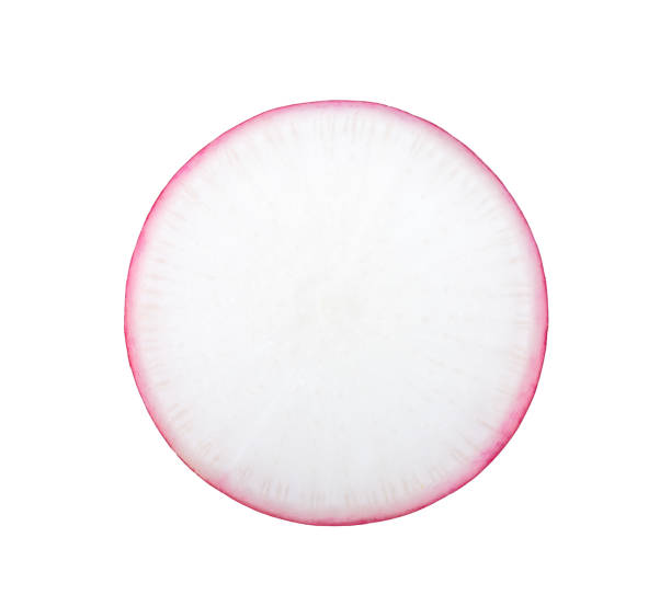 istock Radish slices isolated on white background. top view 1215707727
