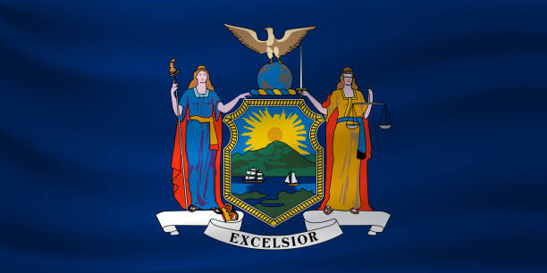 istock Waving flag of New York. Vector illustration 1215711127
