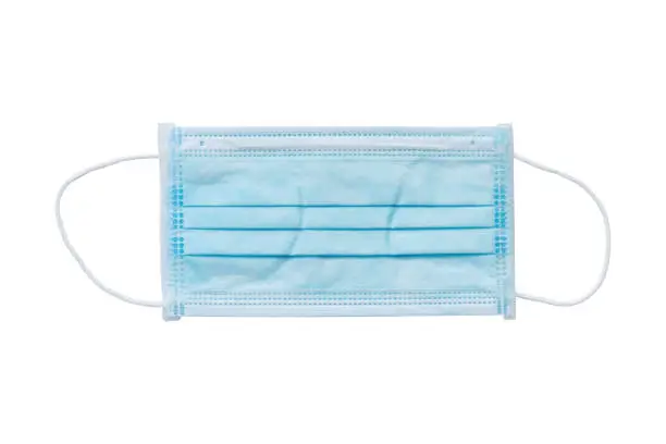 Sanitary napkin mask for preventing spreading and respiratory infections isolated on white background, Stop Coronavirus Covid-19 concept.