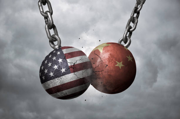 handelskriegskonzept der usa und chinas - china stock-fotos und bilder