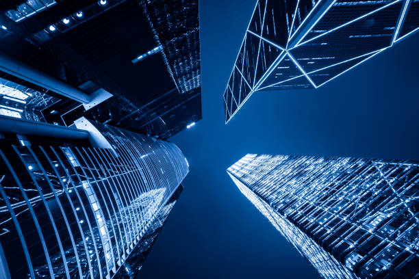 istock Skyscrapers in Night, Hong Kong 1215716755