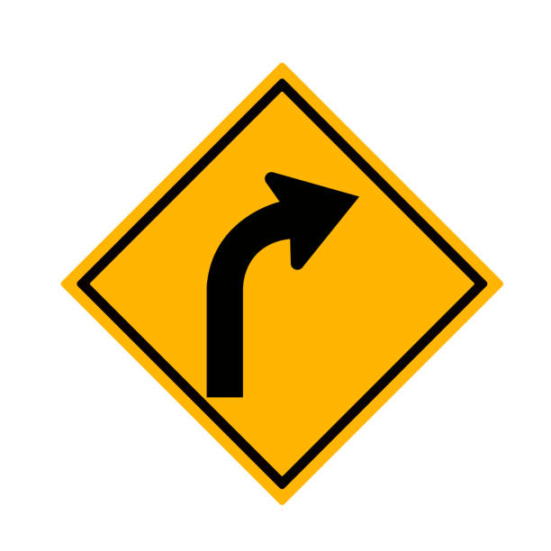 istock 02-Road sign warning of dangerous left curve isolated on white background 1215718957