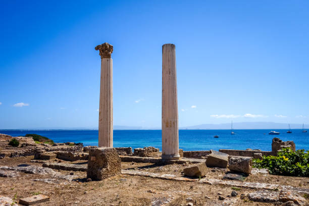 istock Columns in Tharros archaeological site, Sardinia 1215719553