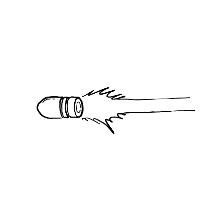 Hand Drawn Doodle Bullet Trail Illustration With Cartoon Style Stock  Illustration - Download Image Now - iStock