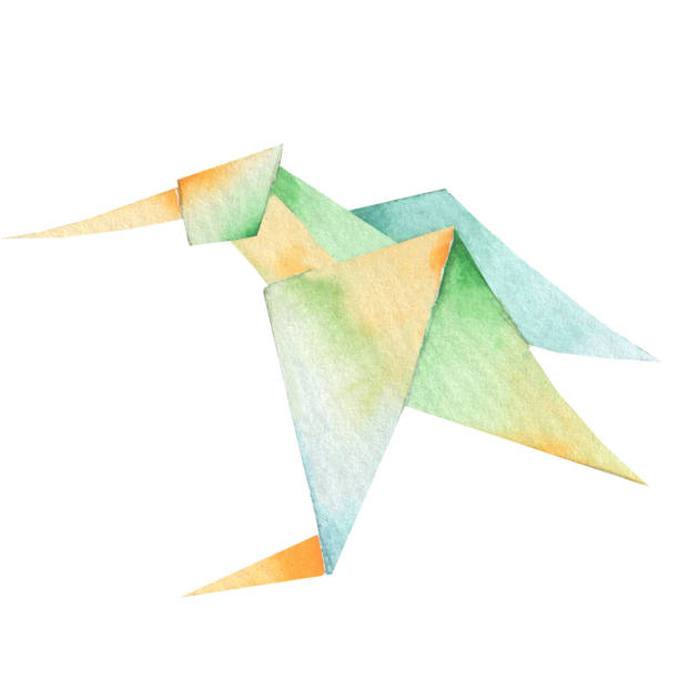 istock One Origami vibrant colors hummingbird. file available. 1215724308