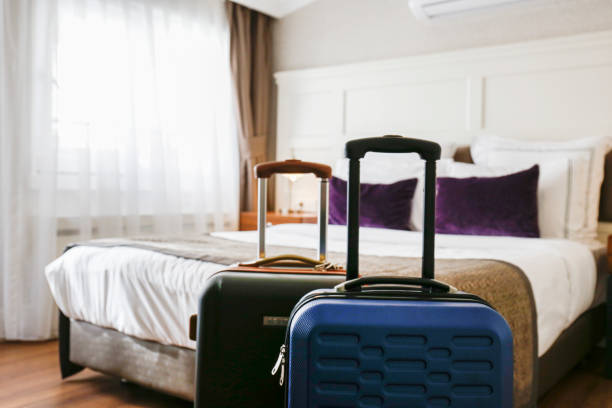 istock Minimalistic interior of classy hotel room in soft natural light. 1215724938