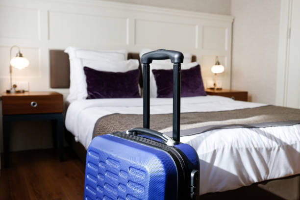 istock Minimalistic interior of classy hotel room in soft natural light. 1215724978