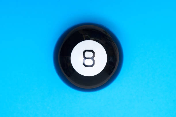 istock Magic ball of predictions figure eight on a blue background. 1215725208