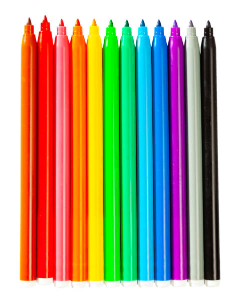 istock Many various felt tip pens on checkered sheet of paper 1215726350