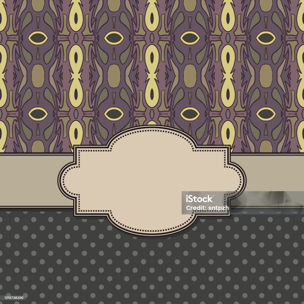 Text Frame African Vintage Ethnic Vector Abstract Flower Frame With Text Place Stock ...