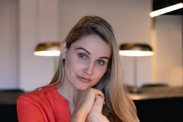 istock Caucasian woman looking at the camera 1215732515