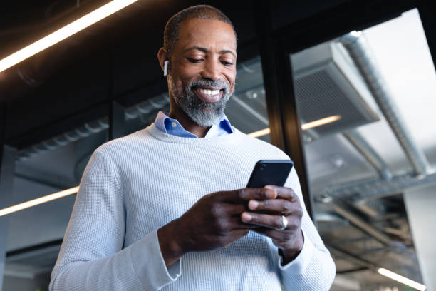 African American man using his phone
