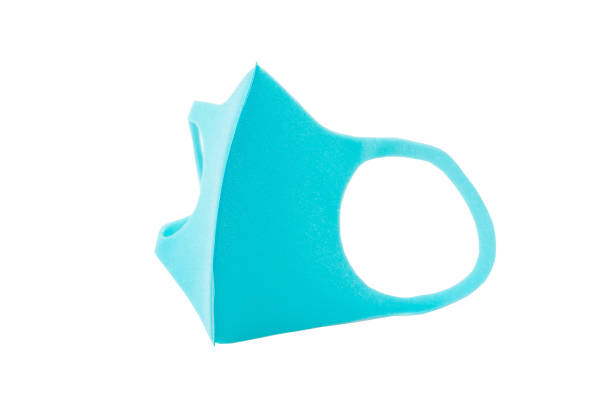 istock Blue anti virus mask in white background 1215737850