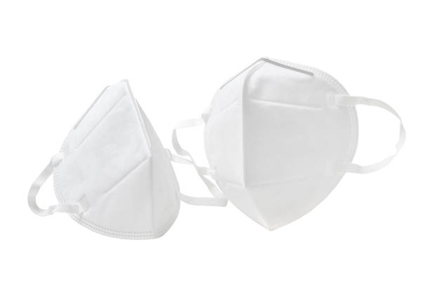 White anti-virus mask in white background