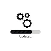 istock Loading process. Update system icon. Upgrade application progress icon, for graphic and web design. Installation or software. 1215738493