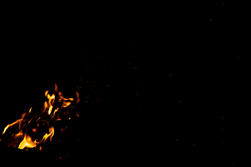 fire flame motion on black background at night sift focus pattern picture with empty copy space for your text here