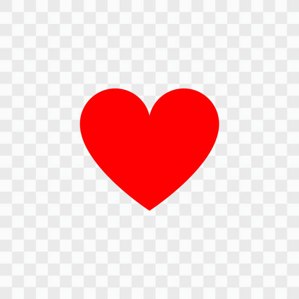 투명 한 배경에 고립 된 빨간 마음. - love valentines day heart shape kissing stock illustrations