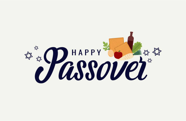 유월 절 - passover seder wine matzo stock illustrations