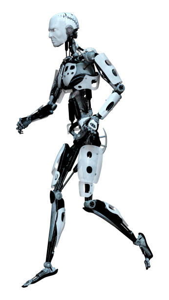 istock 3D illustration male robot on white 1215747895
