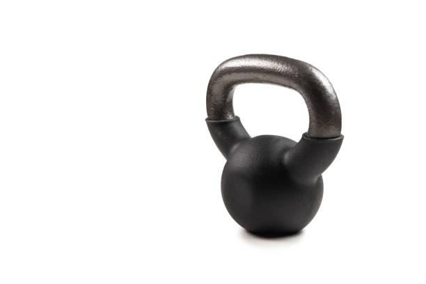 istock Black weight isolated on white. 4 kg weight. 1215749080